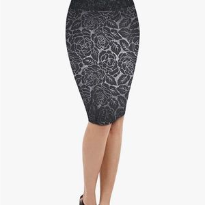 Hybrid & Company high waisted floral pencil skirt